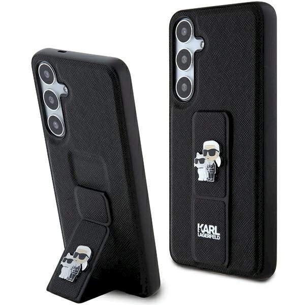 Karl Lagerfeld Gripstand Saffiano Karl Choupette Pins dėklas Samsung Galaxy S24 - Juodas Karl Lagerfeld Gripstand Saffiano Karl Choupette Pins dėklas Samsung Galaxy S24 - Juodas