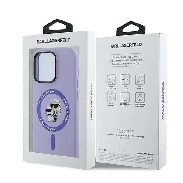 Karl Lagerfeld HC MagSafe Silicone Karl&Choupette Heads Ring Dėklas iPhone 14 Pro - violetinis 7 Karl Lagerfeld HC MagSafe Silicone Karl&Choupette Heads Ring Dėklas iPhone 14 Pro - violetinis 7
