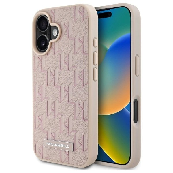 Dėklas Karl Lagerfeld Hot Stamp Magsafe iPhone 16 - Rožinis Dėklas Karl Lagerfeld Hot Stamp Magsafe iPhone 16 - Rožinis