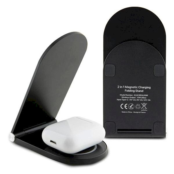 Karl Lagerfeld Ikonik MagSafe 15W inductive Įkroviklis , foldable 2in1 - Juodas 2 Karl Lagerfeld Ikonik MagSafe 15W inductive Įkroviklis , foldable 2in1 - Juodas 2