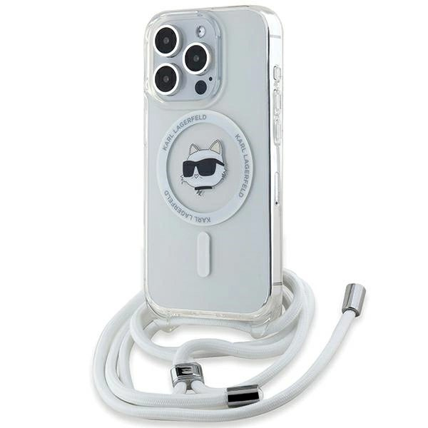 Karl Lagerfeld IML Choupette Head Cord MagSafe dėklas iPhone 14 Pro Max - Permatomas Karl Lagerfeld IML Choupette Head Cord MagSafe dėklas iPhone 14 Pro Max - Permatomas