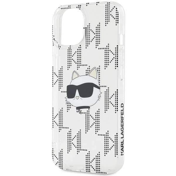 Karl Lagerfeld IML Choupette Head  Monogram dėklas iPhone 15 / 14 / 13 - Permatomas 5 Karl Lagerfeld IML Choupette Head  Monogram dėklas iPhone 15 / 14 / 13 - Permatomas 5