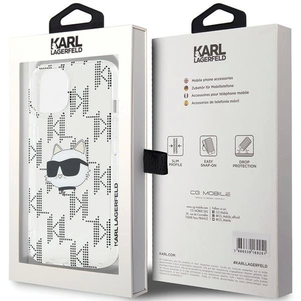 Karl Lagerfeld IML Choupette Head  Monogram dėklas iPhone 15 / 14 / 13 - Permatomas 7 Karl Lagerfeld IML Choupette Head  Monogram dėklas iPhone 15 / 14 / 13 - Permatomas 7