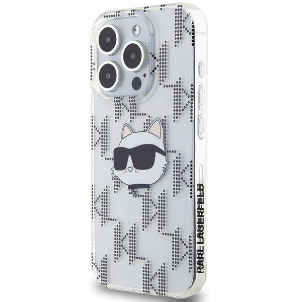 Karl Lagerfeld IML Choupette Head Monogram dėklas iPhone 15 Pro Max - Permatomas 1 Karl Lagerfeld IML Choupette Head Monogram dėklas iPhone 15 Pro Max - Permatomas 1