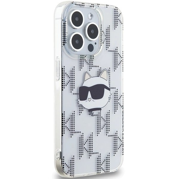 Karl Lagerfeld IML Choupette Head Monogram dėklas iPhone 15 Pro - Permatomas 3 Karl Lagerfeld IML Choupette Head Monogram dėklas iPhone 15 Pro - Permatomas 3