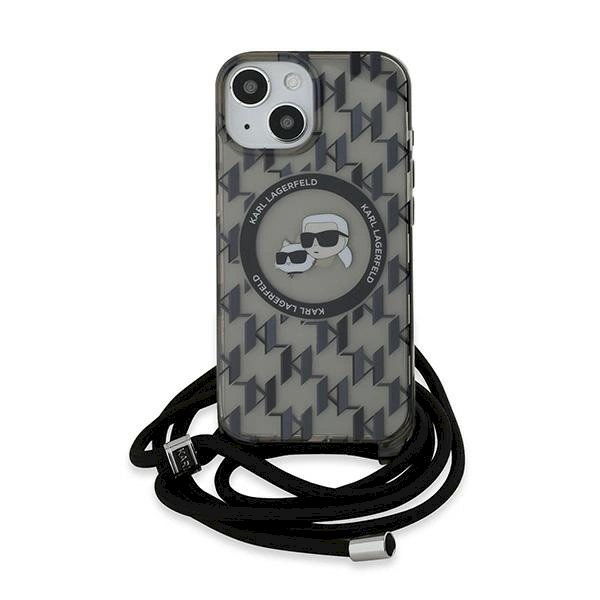 Dėklas Karl Lagerfeld IML Crossbody Monogram Karl  Choupette Head MagSafe  iPhone 15 / 14 / 13 - Juodas 1 Dėklas Karl Lagerfeld IML Crossbody Monogram Karl  Choupette Head MagSafe  iPhone 15 / 14 / 13 - Juodas 1