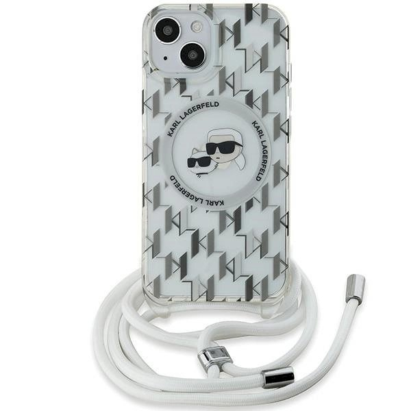 Karl Lagerfeld IML Crossbody Monogram Karl Choupette Head MagSafe dėklas iPhone 15 / 14 / 13 - Permatomas 1 Karl Lagerfeld IML Crossbody Monogram Karl Choupette Head MagSafe dėklas iPhone 15 / 14 / 13 - Permatomas 1
