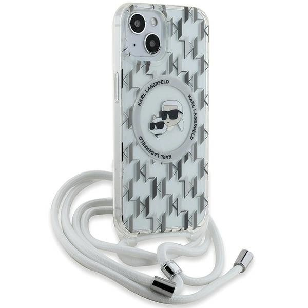 Karl Lagerfeld IML Crossbody Monogram Karl  Choupette Head MagSafe dėklas iPhone 15 / 14 / 13 - Permatomas 2 Karl Lagerfeld IML Crossbody Monogram Karl  Choupette Head MagSafe dėklas iPhone 15 / 14 / 13 - Permatomas 2