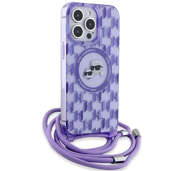 Dėklas Karl Lagerfeld IML Crossbody Monogram Karl Choupette Head MagSafe iPhone 15 Pro - Violetinis 2 Dėklas Karl Lagerfeld IML Crossbody Monogram Karl Choupette Head MagSafe iPhone 15 Pro - Violetinis 2