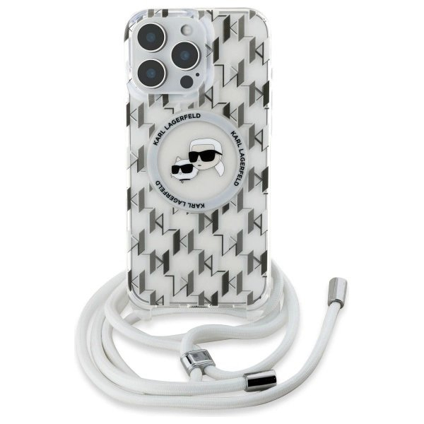Dėklas Karl Lagerfeld IML Crossbody Monogram Karl  Choupette Head MagSafe  iPhone 16 Pro - Skaidrus 1