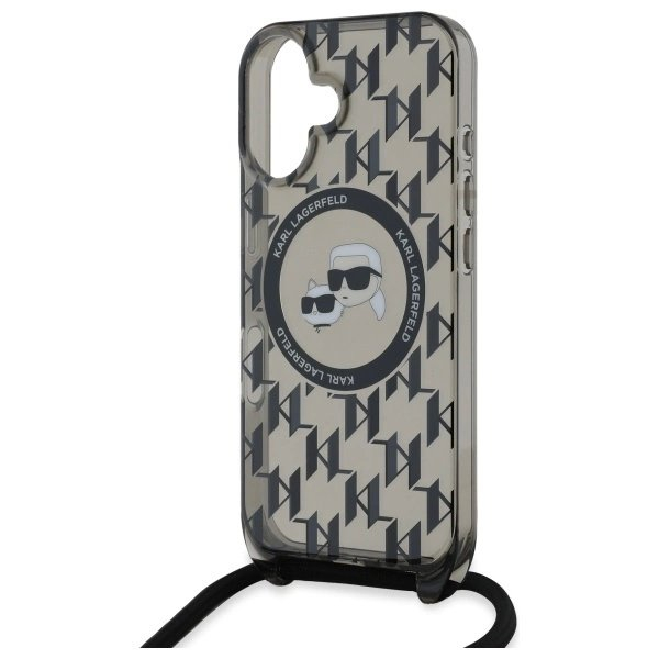 Dėklas Karl Lagerfeld IML Crossbody Monogram Karl Choupette Head MagSafe iPhone 16 - Juodas 4 Dėklas Karl Lagerfeld IML Crossbody Monogram Karl Choupette Head MagSafe iPhone 16 - Juodas 4