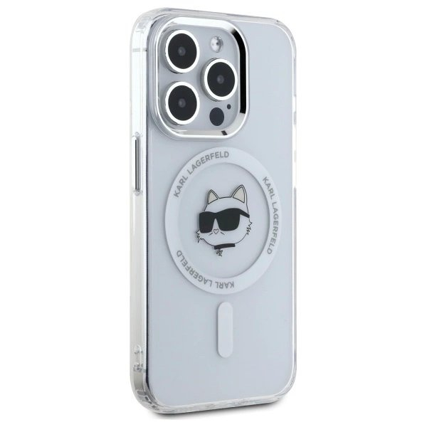 iPhone 15 Pro Karl Lagerfeld IML Metal Choupette Head MagSafe dėklas - baltas 3 iPhone 15 Pro Karl Lagerfeld IML Metal Choupette Head MagSafe dėklas - baltas 3