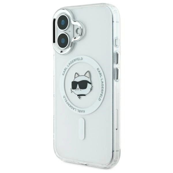 Dėklas Karl Lagerfeld IML Metal Choupette Head MagSafe iPhone 16 - Baltas 1 Dėklas Karl Lagerfeld IML Metal Choupette Head MagSafe iPhone 16 - Baltas 1