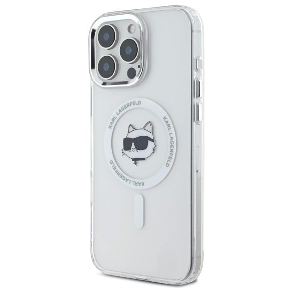 Dėklas Karl Lagerfeld IML Metal Choupette Head MagSafe iPhone 16 Pro - Baltas 1 Dėklas Karl Lagerfeld IML Metal Choupette Head MagSafe iPhone 16 Pro - Baltas 1