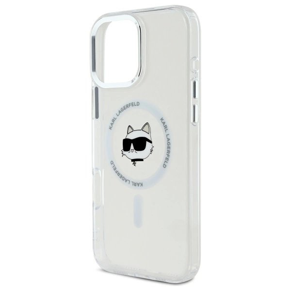 Dėklas Karl Lagerfeld IML Metal Choupette Head MagSafe iPhone 16 Pro - Baltas 5 Dėklas Karl Lagerfeld IML Metal Choupette Head MagSafe iPhone 16 Pro - Baltas 5