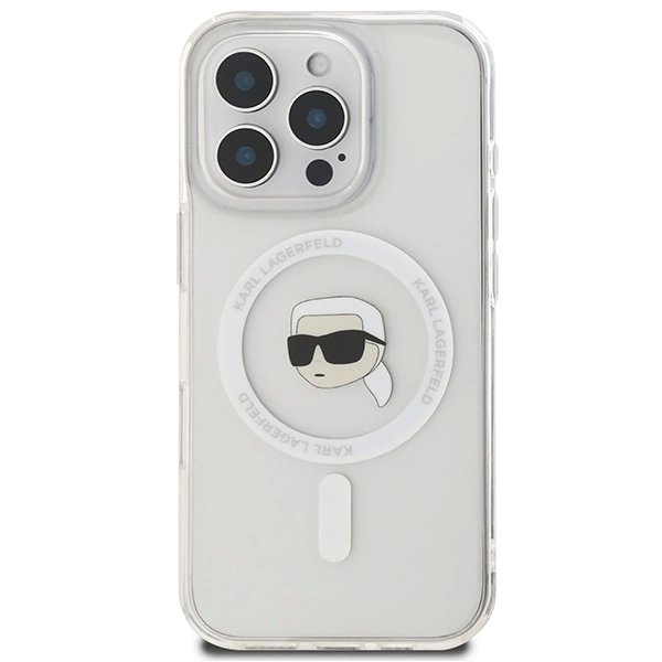 Dėklas Karl Lagerfeld IML Metal Karl Head MagSafe  iPhone 16 Pro Max - Baltas 2 Dėklas Karl Lagerfeld IML Metal Karl Head MagSafe  iPhone 16 Pro Max - Baltas 2