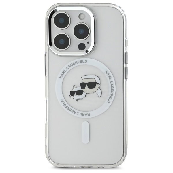 iPhone 16 Pro Max Karl Lagerfeld IML Metal Karl & Choupette Head MagSafe dėklas – baltas 2 iPhone 16 Pro Max Karl Lagerfeld IML Metal Karl & Choupette Head MagSafe dėklas – baltas 2