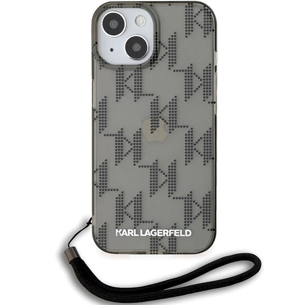 Karl Lagerfeld IML Mono KL Pattern  Cord dėklas iPhone 15 / 14 / 13 - Juodas 1 Karl Lagerfeld IML Mono KL Pattern  Cord dėklas iPhone 15 / 14 / 13 - Juodas 1