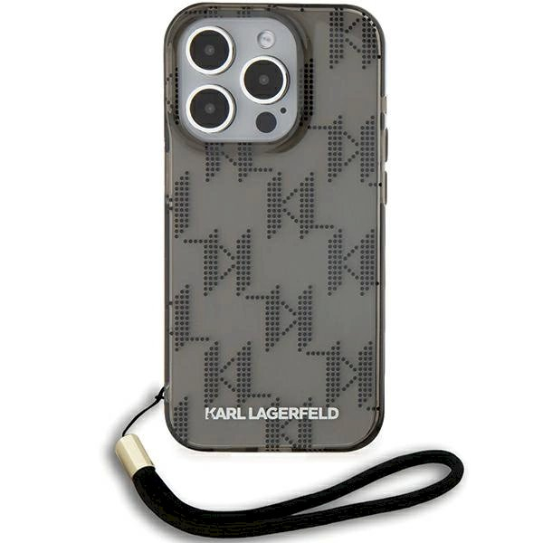 Karl Lagerfeld IML Mono KL Pattern Cord dėklas iPhone 15 Pro - Juodas 1 Karl Lagerfeld IML Mono KL Pattern Cord dėklas iPhone 15 Pro - Juodas 1