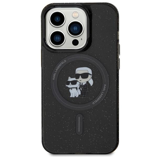 Karl Lagerfeld Karl&Choupette Glitter MagSafe case for iPhone 15 Pro - black 2 Karl Lagerfeld Karl&Choupette Glitter MagSafe case for iPhone 15 Pro - black 2