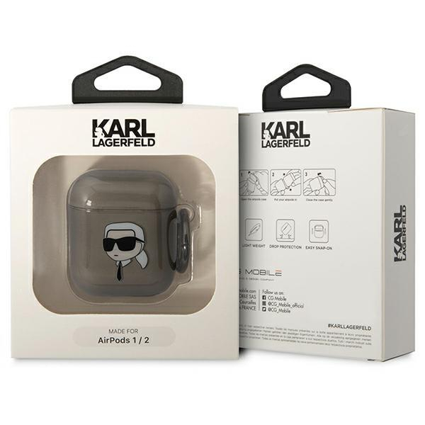 Dėklas ausinėms Karl Lagerfeld Karl`s Head KLA2HNIKTCK AirPods 1/2 Juodas 2 Dėklas ausinėms Karl Lagerfeld Karl`s Head KLA2HNIKTCK AirPods 1/2 Juodas 2