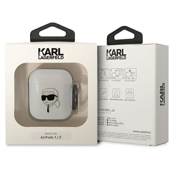 Dėklas ausinėms Karl Lagerfeld Karl`s Head KLA2HNIKTCT AirPods 1/2 Permatomas 2