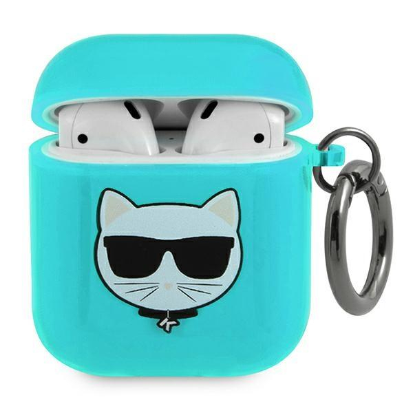 Karl Lagerfeld KLA2UCHFL AirPods cover niebieski/blue Choupette