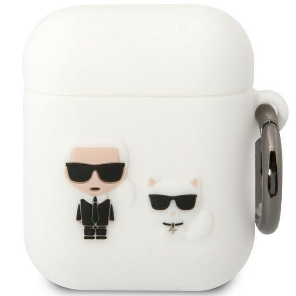 Dėklas ausinėms Karl Lagerfeld Choupette KLACA2SILKCW AirPods 1/2 Baltas Dėklas ausinėms Karl Lagerfeld Choupette KLACA2SILKCW AirPods 1/2 Baltas