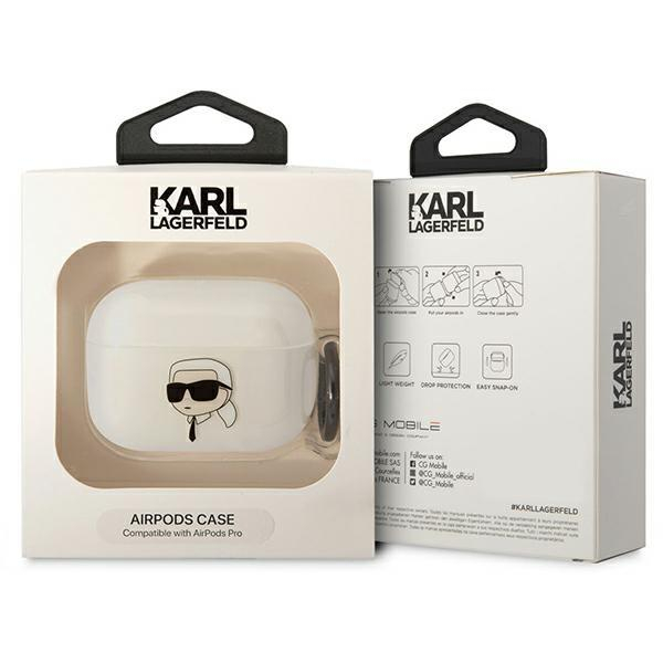 Dėklas ausinėms Karl Lagerfeld Karl`s Head KLAPHNIKTCT AirPods Pro Permatomas 2 Dėklas ausinėms Karl Lagerfeld Karl`s Head KLAPHNIKTCT AirPods Pro Permatomas 2