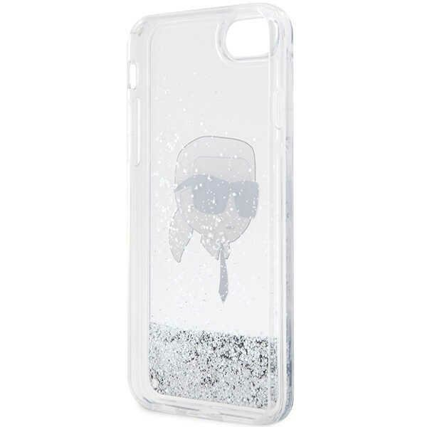 Dėklas Karl Lagerfeld Glitter Karl Head KLHCI8LNKHCH iPhone 7/8/ SE 2020/2022 Sidabrinis 6