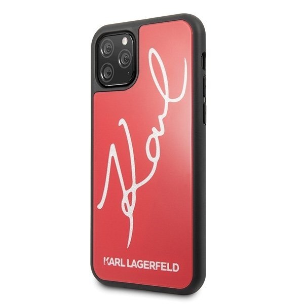 Originalus Karl Lagerfeld Dėklas Klhcn58Dlksre Iphone 11 Pro Raudonas Hard Case Signature Glitter 1