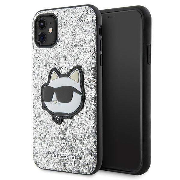 Dėklas Karl Lagerfeld Glitter Choupette Patch KLHCN61G2CPS iPhone 11 / Xr Sidabrinis Dėklas Karl Lagerfeld Glitter Choupette Patch KLHCN61G2CPS iPhone 11 / Xr Sidabrinis