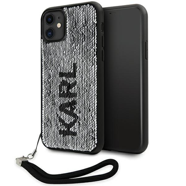 Dėklas Karl Lagerfeld Sequins Cord KLHCN61PSQRKS iPhone 11 / Xr Sidabrinis Dėklas Karl Lagerfeld Sequins Cord KLHCN61PSQRKS iPhone 11 / Xr Sidabrinis