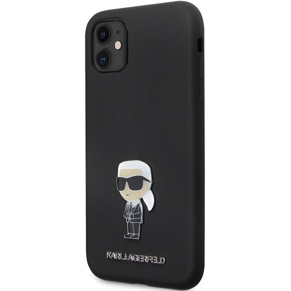 Originalus dėklas Karl Lagerfeld KLHCN61SMHKNPK case skirta iPhone 11 / Xr - Juodas Silicone Ikonik Metal Pin 1 Originalus dėklas Karl Lagerfeld KLHCN61SMHKNPK case skirta iPhone 11 / Xr - Juodas Silicone Ikonik Metal Pin 1
