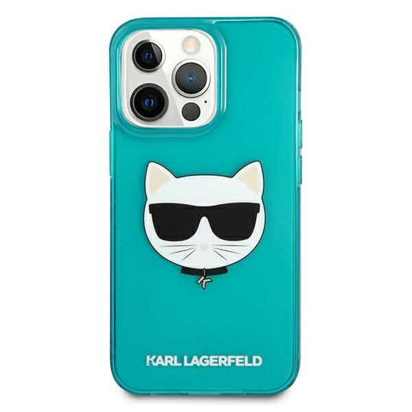Originalus Karl Lagerfeld dėklas KLHCP13LCHTRB iPhone 13 Pro / 13 6,1" Mėlynas Glitter Choupette Fluo 2