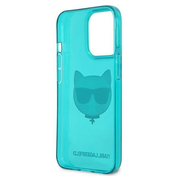 Originalus Karl Lagerfeld dėklas KLHCP13LCHTRB iPhone 13 Pro / 13 6,1" Mėlynas Glitter Choupette Fluo 6