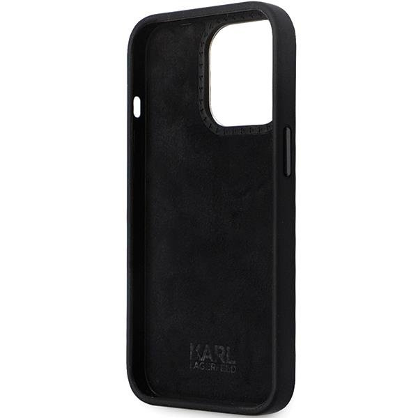 Originalus dėklas Karl Lagerfeld KLHCP13LSMHKNPK case skirta iPhone 13 Pro / 13 - Juodas Silicone Ikonik Metal Pin 6 Originalus dėklas Karl Lagerfeld KLHCP13LSMHKNPK case skirta iPhone 13 Pro / 13 - Juodas Silicone Ikonik Metal Pin 6