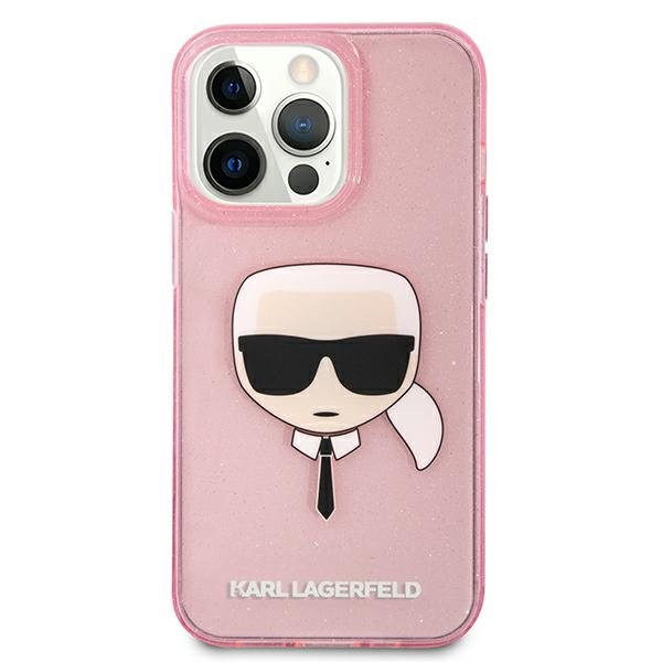 Originalus Karl Lagerfeld dėklas KLHCP13XKHTUGLP iPhone 13 Pro Max 6,7" Rožinis Glitter Karl`s Head 2 Originalus Karl Lagerfeld dėklas KLHCP13XKHTUGLP iPhone 13 Pro Max 6,7" Rožinis Glitter Karl`s Head 2