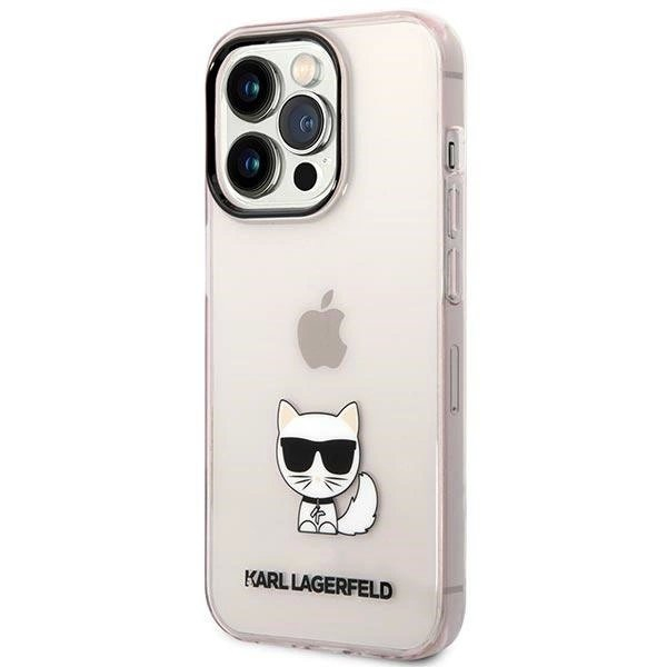 Karl Lagerfeld KLHCP14LCTTRI iPhone 14 Pro 6.1 &quot;hardcase Rožinis / Rožinis Permatomas Choupette Body 1