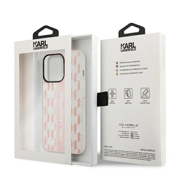 Karl Lagerfeld KLHCP14LHKLSPCP iPhone 14 Pro 6.1 &quot;hardcase Rožinis / Rožinis Mono Vertical Stripe 7