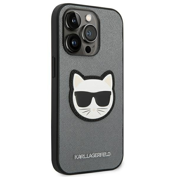 Dėklas Karl Lagerfeld Saffiano Choupette Head Patch KLHCP14LSAPCHG iPhone 14 Pro Sidabrinis 3 Dėklas Karl Lagerfeld Saffiano Choupette Head Patch KLHCP14LSAPCHG iPhone 14 Pro Sidabrinis 3