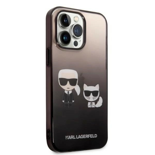 Karl Lagerfeld KLHCP14LTGKCK iPhone 14 Pro 6.1 &quot;hardcase Juodas / Juodas Gradient Ikonik Karl & Choupette 3