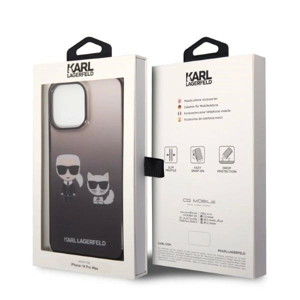 Karl Lagerfeld KLHCP14LTGKCK iPhone 14 Pro 6.1 &quot;hardcase Juodas / Juodas Gradient Ikonik Karl & Choupette 7