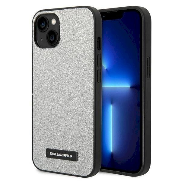 Originalus Karl Lagerfeld Dėklas KLHCP14MG2ELS iPhone 14 Plus 6.7 hardcase Sidabrinis / Sidabrinis Glitter Plaque Logo Originalus Karl Lagerfeld Dėklas KLHCP14MG2ELS iPhone 14 Plus 6.7 hardcase Sidabrinis / Sidabrinis Glitter Plaque Logo