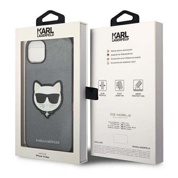 Dėklas Karl Lagerfeld Saffiano Choupette Head Patch KLHCP14MSAPCHG iPhone 14 Plus Sidabrinis 4 Dėklas Karl Lagerfeld Saffiano Choupette Head Patch KLHCP14MSAPCHG iPhone 14 Plus Sidabrinis 4