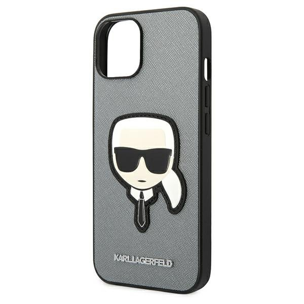 Dėklas Karl Lagerfeld Saffiano Karl`s Head Patch KLHCP14MSAPKHG iPhone 14 Plus Sidabrinis 6 Dėklas Karl Lagerfeld Saffiano Karl`s Head Patch KLHCP14MSAPKHG iPhone 14 Plus Sidabrinis 6