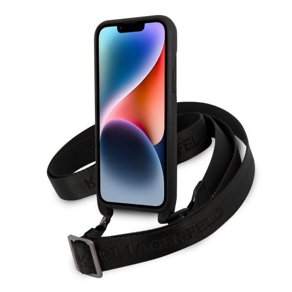 Dėklas Karl Lagerfeld Monogram Plaque Logo Strap KLHCP14MSTMK iPhone 14 Plus Juodas 3 Dėklas Karl Lagerfeld Monogram Plaque Logo Strap KLHCP14MSTMK iPhone 14 Plus Juodas 3