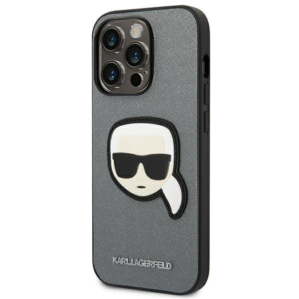 Dėklas Karl Lagerfeld Saffiano Karl`s Head Patch KLHCP14XSAPKHG iPhone 14 Pro Max Sidabrinis 1 Dėklas Karl Lagerfeld Saffiano Karl`s Head Patch KLHCP14XSAPKHG iPhone 14 Pro Max Sidabrinis 1