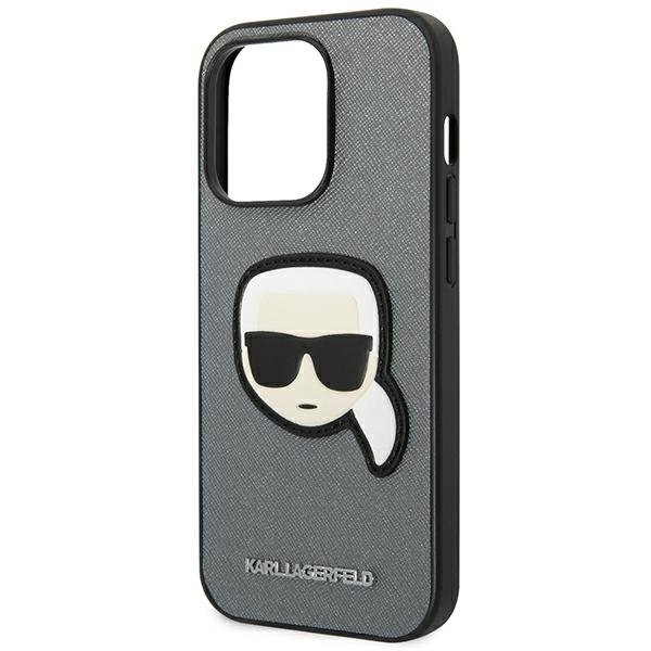 Dėklas Karl Lagerfeld Saffiano Karl`s Head Patch KLHCP14XSAPKHG iPhone 14 Pro Max Sidabrinis 7 Dėklas Karl Lagerfeld Saffiano Karl`s Head Patch KLHCP14XSAPKHG iPhone 14 Pro Max Sidabrinis 7