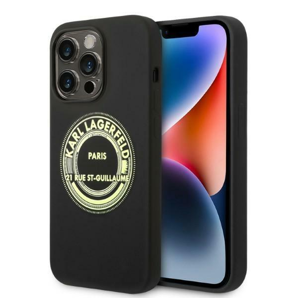 Dėklas Karl Lagerfeld Silicone RSG KLHCP14XSRSGRCK iPhone 14 Pro Max Juodas Dėklas Karl Lagerfeld Silicone RSG KLHCP14XSRSGRCK iPhone 14 Pro Max Juodas